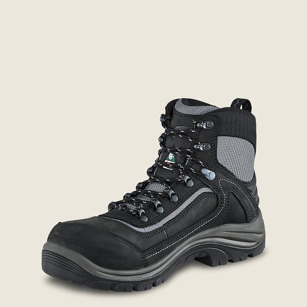 Red Wing Hiking Boots Trades - 6-inch Waterproof Csa Safety Toe - Black/Grey - Womens LNS584613